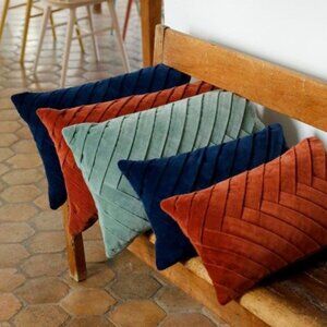 Sézane Large velvet cushion | Celadon